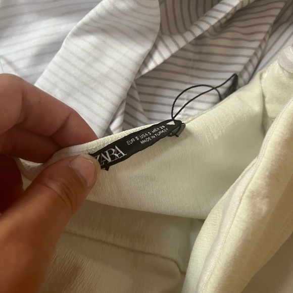 Zara White Pleated Strapless Top - Picture 5 of 6